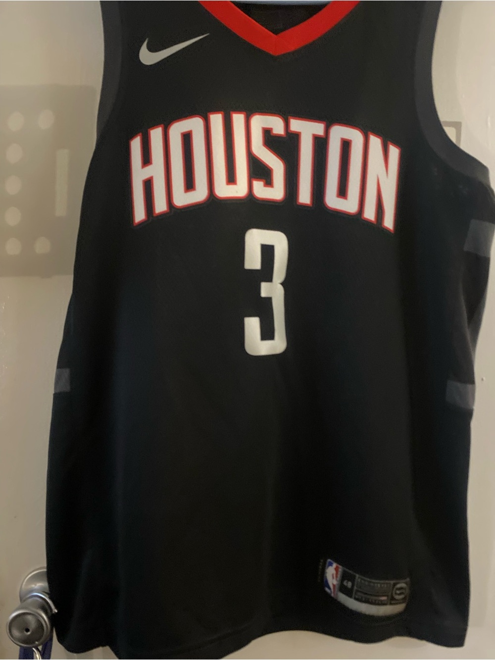 Nike Houston Basketball Jersey - Black with Red & White Trim